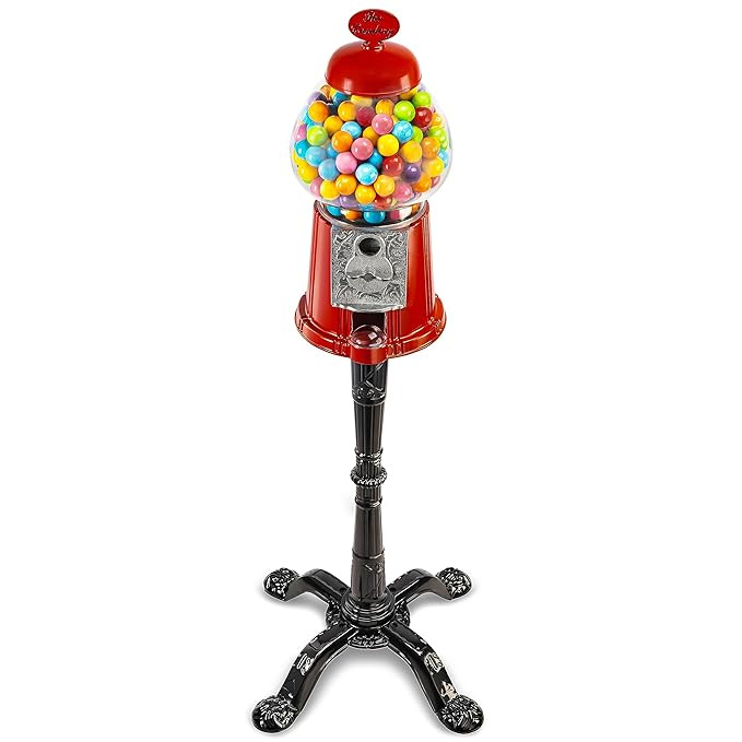 Gumball Bubble Machine - 15 Inch Candy Dispenser with Stand for 0.62 Inch - Heavy Duty Red Metal ... | Amazon (US)