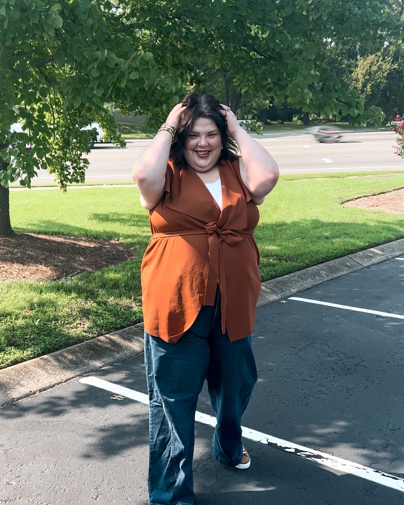 This plus size vest works for so many plus size outfits in all different seasons! I’ve styled it for plus size summer outfits and I think it’s going to be great for fall transition outfits as it stays hot in the South  

#LTKFindsUnder50 #LTKStyleTip #LTKPlusSize