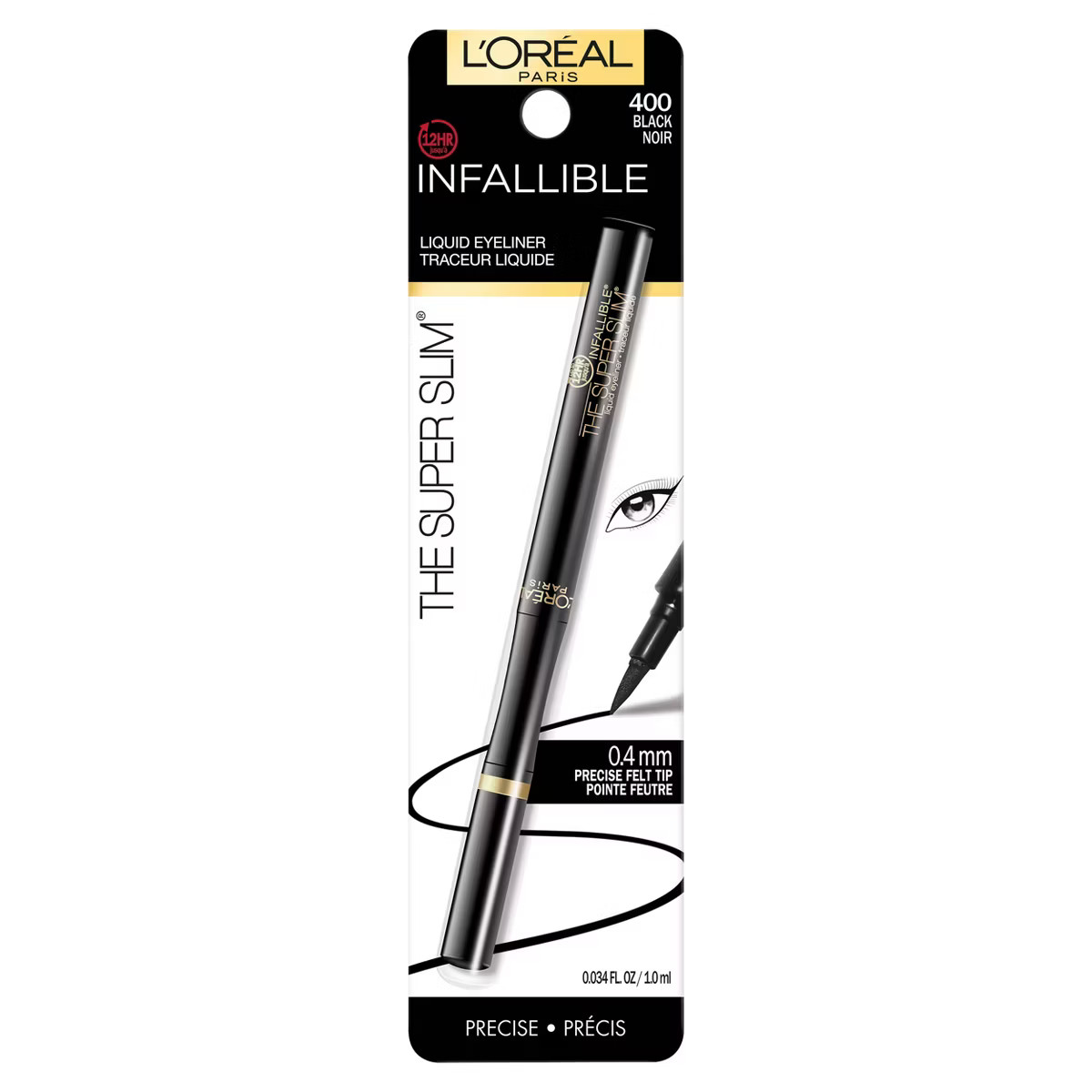 L'Oreal Paris Infallible Super Slim Liner 400 Black .034 fl oz | Target