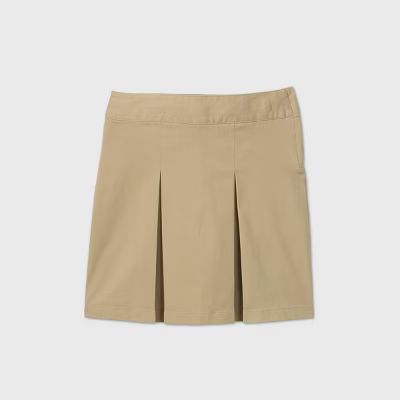 Girls' Stretch Uniform Pleated Twill Skorts - Cat & Jack™ Beige | Target