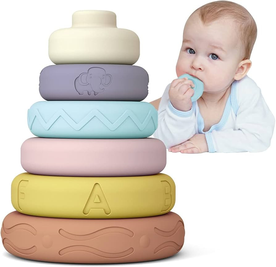 Mini Tudou 6 PCS Baby Stacking & Nesting Toys, Soft Stacking Blocks Ring Stacker, Baby Montessori... | Amazon (CA)