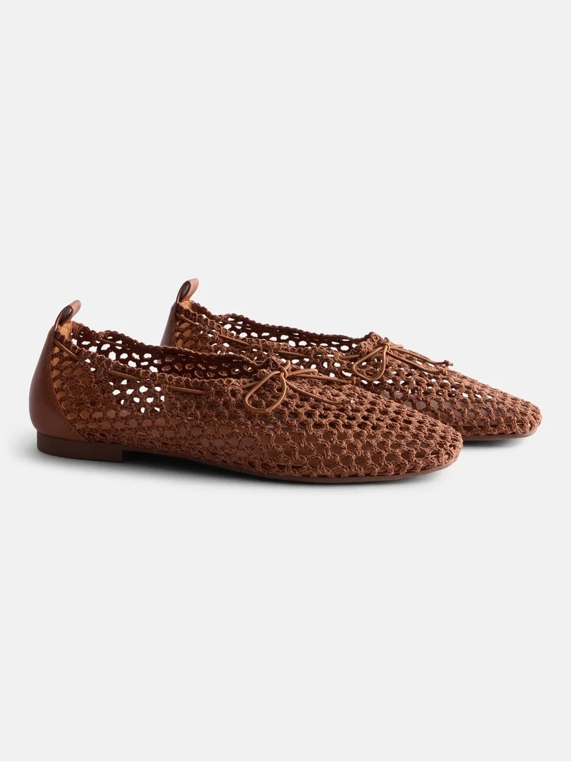 Scenario Women's Knit Bow Ballet Flats | Walmart (US)