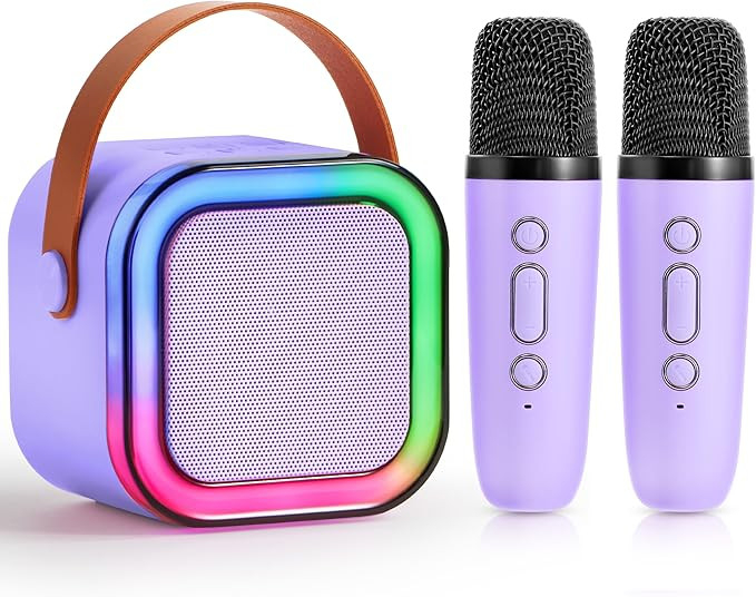 SYNCFUN Karaoke Machine, Mini Karaoke Machine with 2 Wireless Microphones for Kids and Adults, Bl... | Amazon (US)