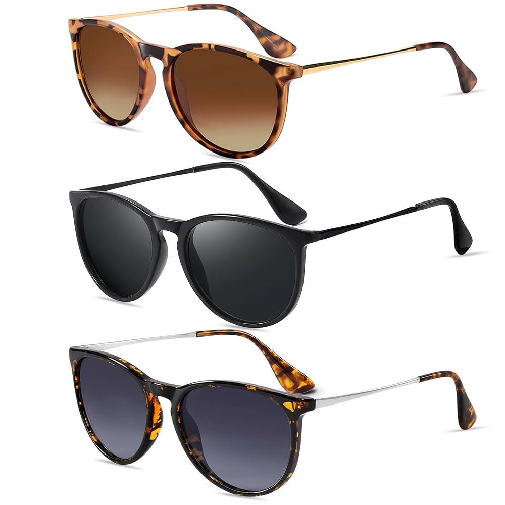 CHBP Sunglasses Womens Men Polarized UV Protection Trendy Vintage Retro Round Mirrored Lens Sungl... | Amazon (US)