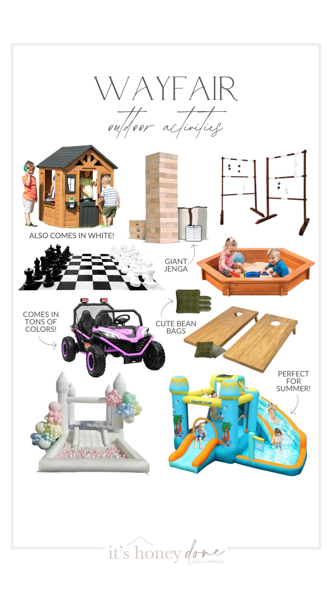 With warmer weather here, these outdoor toy finds from @wayfair are perfect for spring and summer! They would also make great gifts or entertaining for BBQS  

 

#LTKSeasonal #LTKActive #LTKFamily