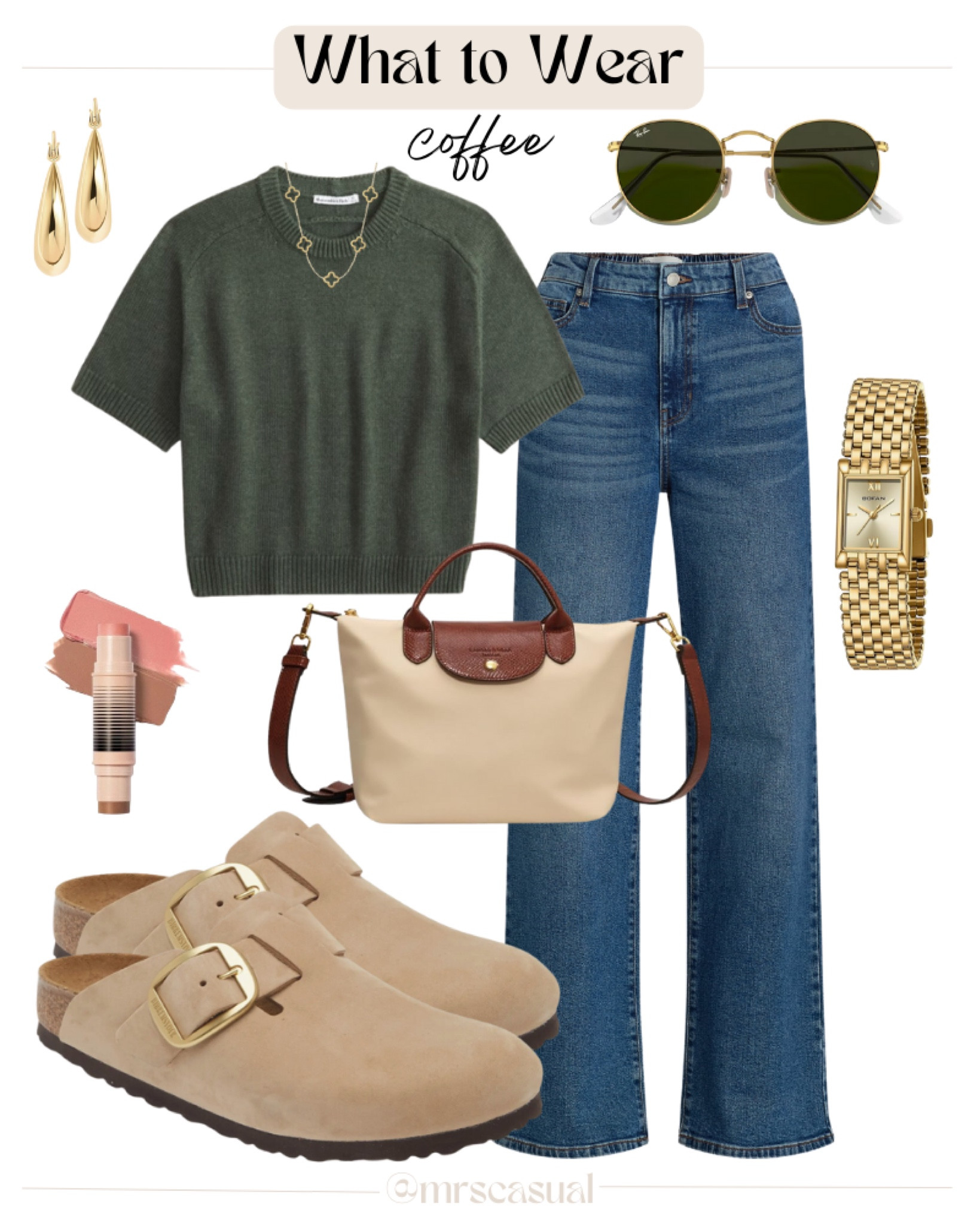 $15 Walmart jeans styled for a casual coffee date. Running errands or any casual outfit big buckle Boston Birkenstock 

#LTKFindsUnder50 #LTKShoeCrush #LTKSeasonal