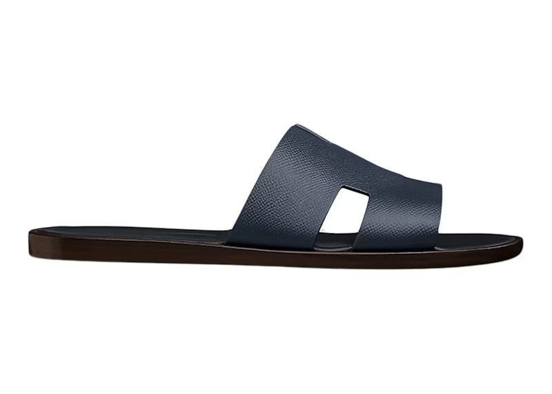Hermes Izmir Sandal Marine Brown Epsom Leather | StockX