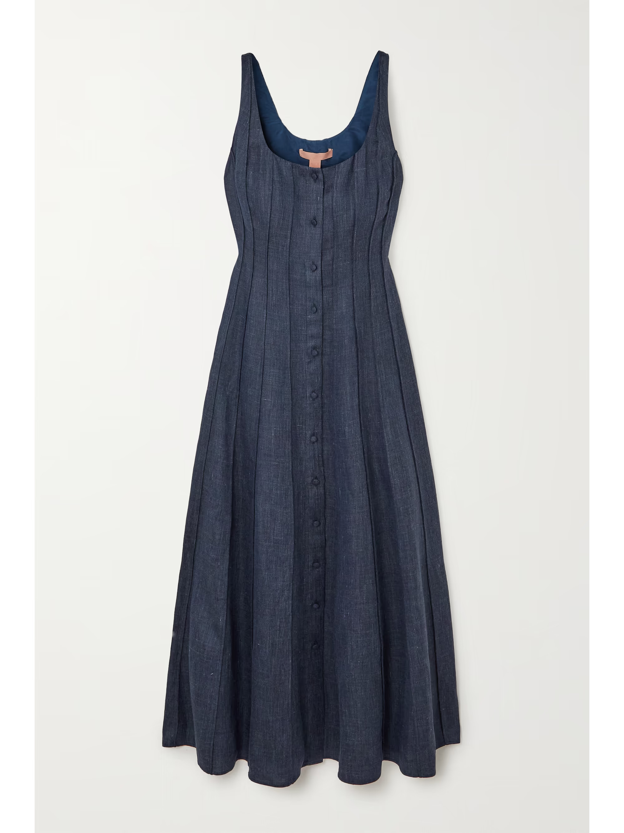 Sara linen-blend chambray midi dress | NET-A-PORTER (US)