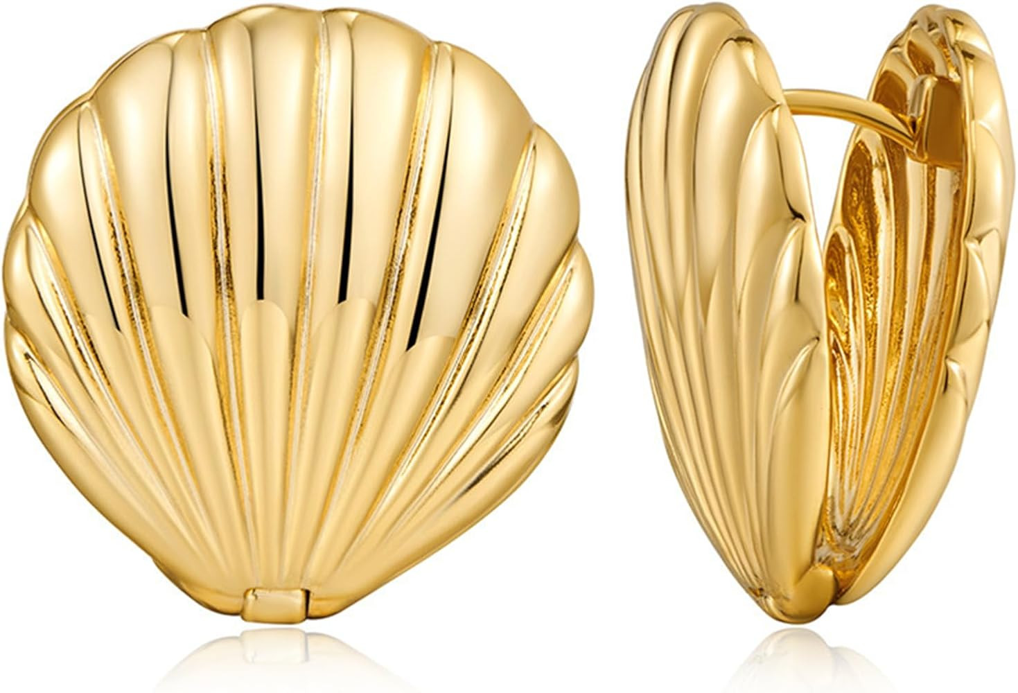 WCRAZYE Gold Seashell Stud Earrings for Women Fashion Ocean Beach Earrings Hypoallergenic Gold Se... | Amazon (US)