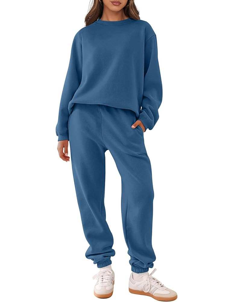 ANRABESS Women's Two Piece Outfits Sweatsuit Lounge Set Long Sleeve Crewneck Sweatshirt Jogger Pa... | Amazon (US)