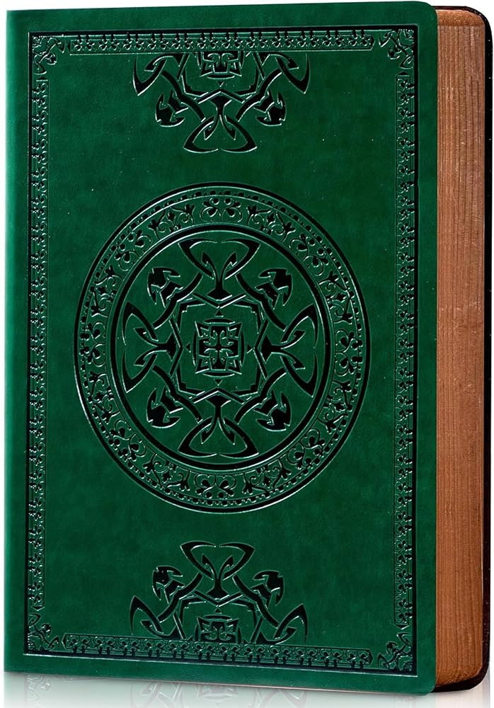 CAGIE Leather Journal for Men Women Vintage Notebook Diary, A5, Green | Amazon (US)