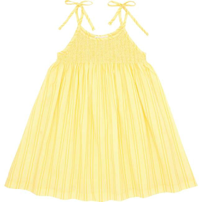 Pineapple Stripe Smocked Dress With Shoulder Ties | Maisonette
