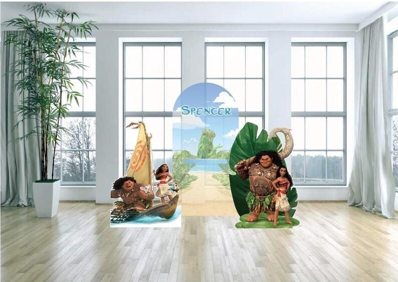 Moana Maui Boat Heihei Pua Birthday Party Event Arch Backdrop Photo Booth Prop Kids Themed Party ... | Etsy (US)