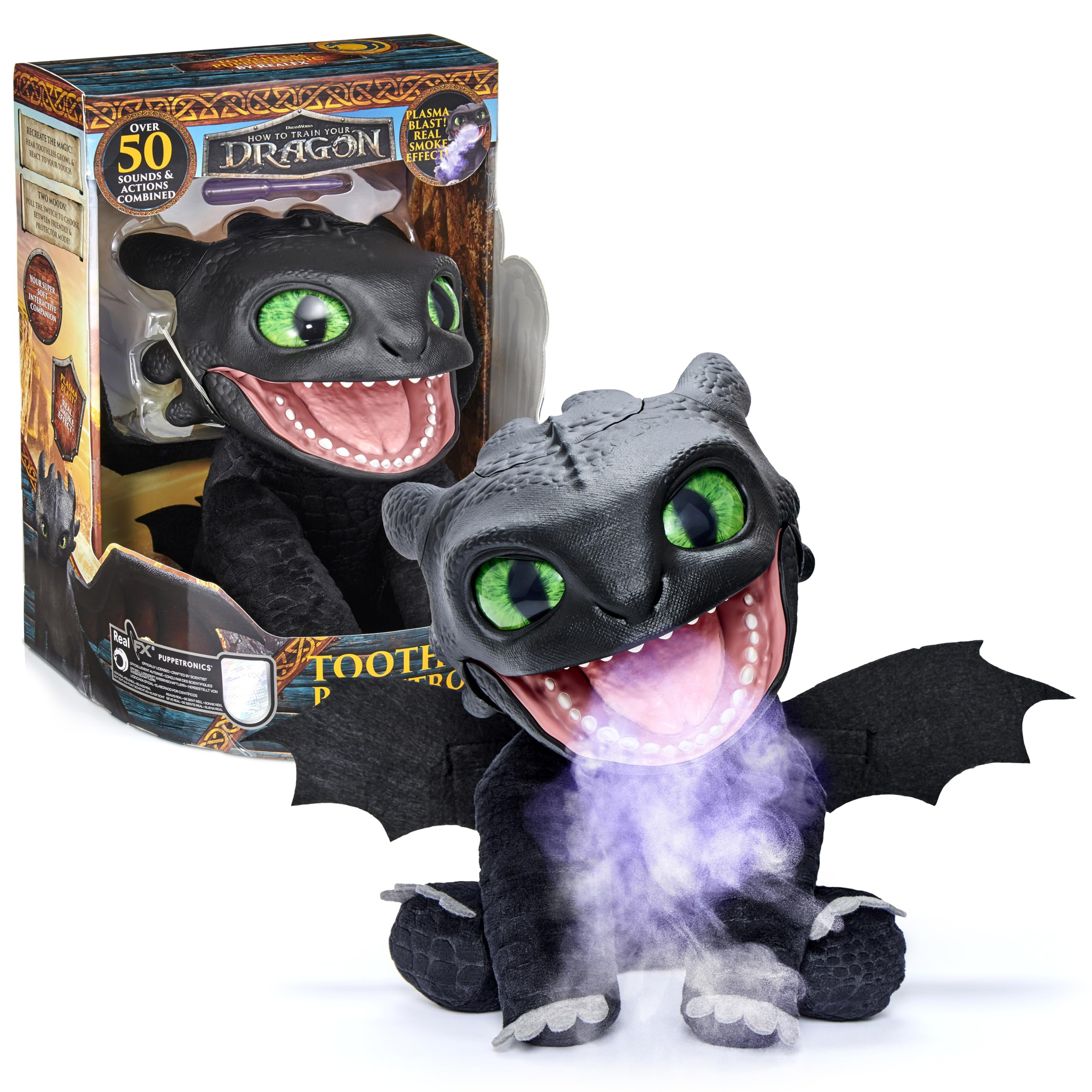 WOW! STUFF HTTYD Toothless Puppetronic by RealFX, Amazing Animatronic Toothless with 1st Edition ... | Amazon (UK)