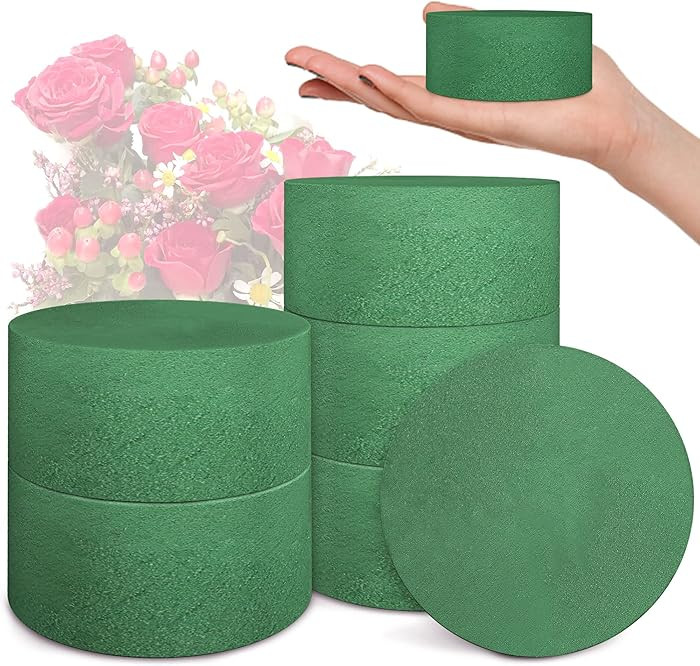 6 Packs Round Floral Foam Blocks，3'' Large Dry Floral Foam for Artificial Flowers,Flower Foam B... | Amazon (US)
