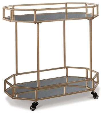 Daymont Bar Cart, Gold Finish | Ashley Homestore