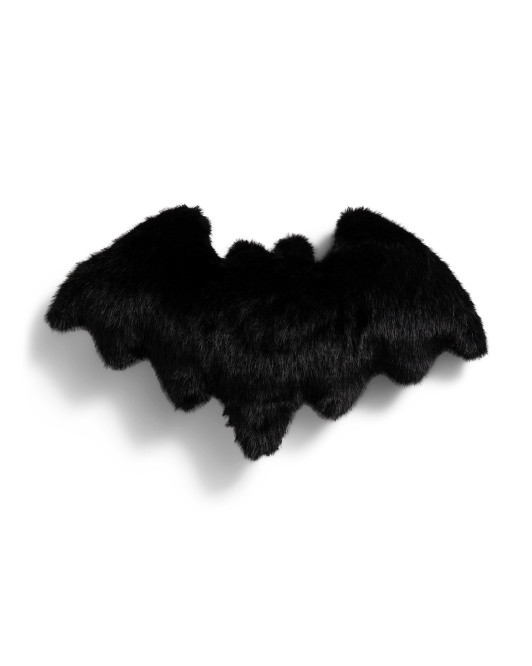 13x22 Faux Fur Bat Shaped Decorative Pillow | TJ Maxx