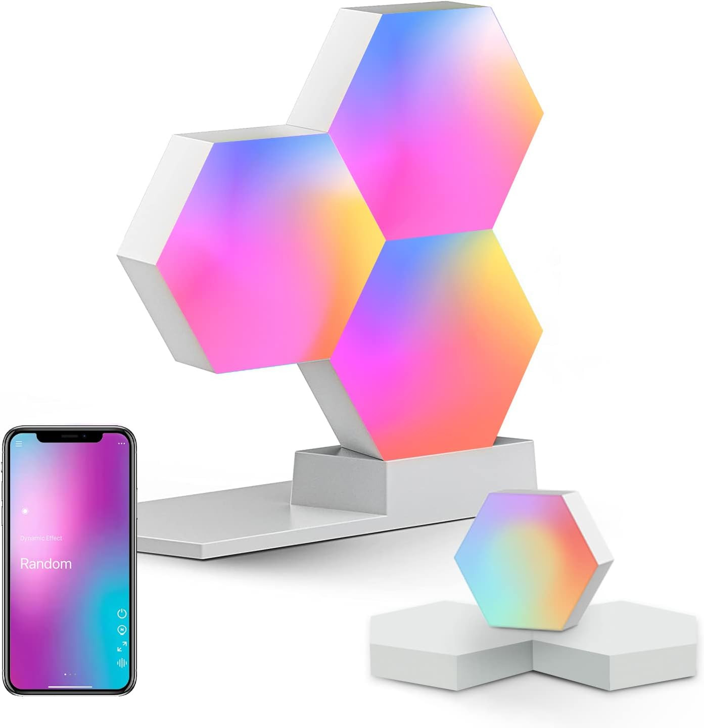 Cololight Hexagon Lights, Wall Light for Room Decor, Night Light, Music Sync LED Gaming Light, Ap... | Amazon (US)