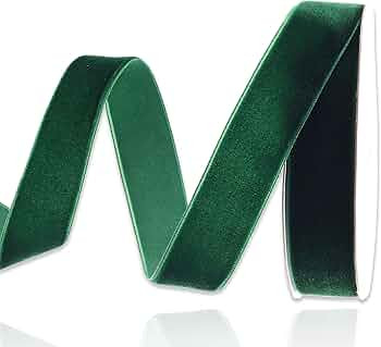 IDONGCAI Velvet Ribbon Spool Velvet Fabric Ribbon Trim 10 Yards/Roll Velvet Trim Ribbon (Emerald ... | Amazon (US)