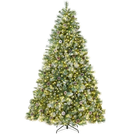 Best Choice Products 6ft Pre-Lit Frosted Scotch Pine Christmas Tree w/ 946 Branch Tips, 250 2-in-... | Walmart (US)