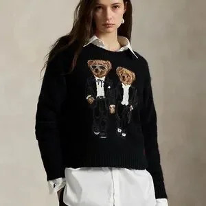 Polo Ralph Lauren Black Ricky & Ralph Special Edition Bear Sweater Jumper L | Poshmark
