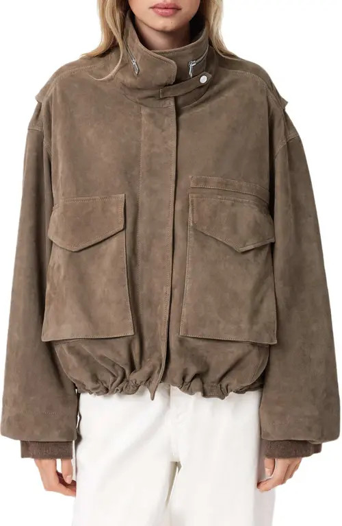 AllSaints Clay Suede Jacket in Walnut Brown at Nordstrom, Size Large | Nordstrom