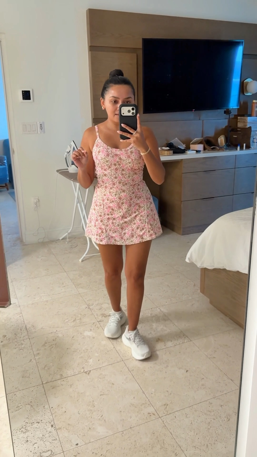 Floral athletic dress with shorts size xs TTS 
Sneakers size 6.5 TTS

#LTKActive #LTKPetite #LTKTravel