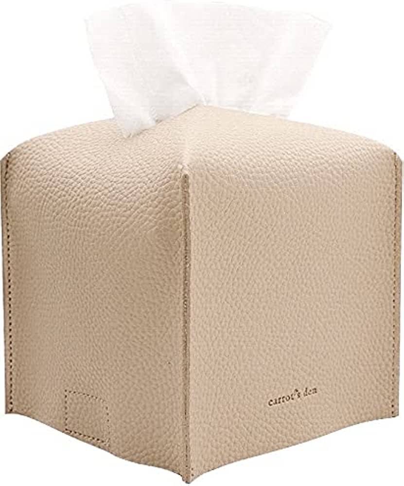 Tissue Box Cover Holder, Square with Bottom Belt by Carrot's Den - PU Leather Decorative Organizer f | Amazon (US)