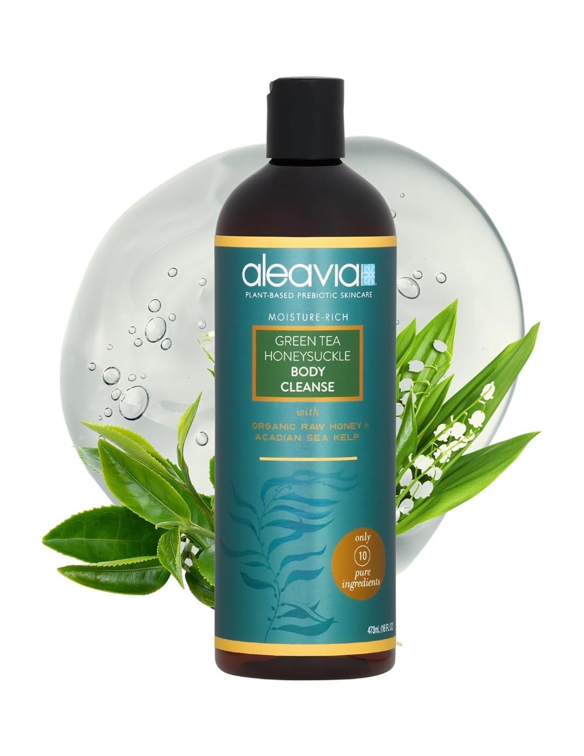 Aleavia Green Tea Honeysuckle Body Cleanse – Organic & All-Natural Prebiotic Body Wash with Raw... | Amazon (US)