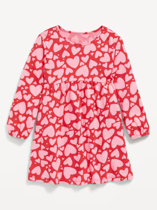 Printed Jersey-Knit Long-Sleeve Dress for Toddler Girls | Old Navy | Old Navy (US)