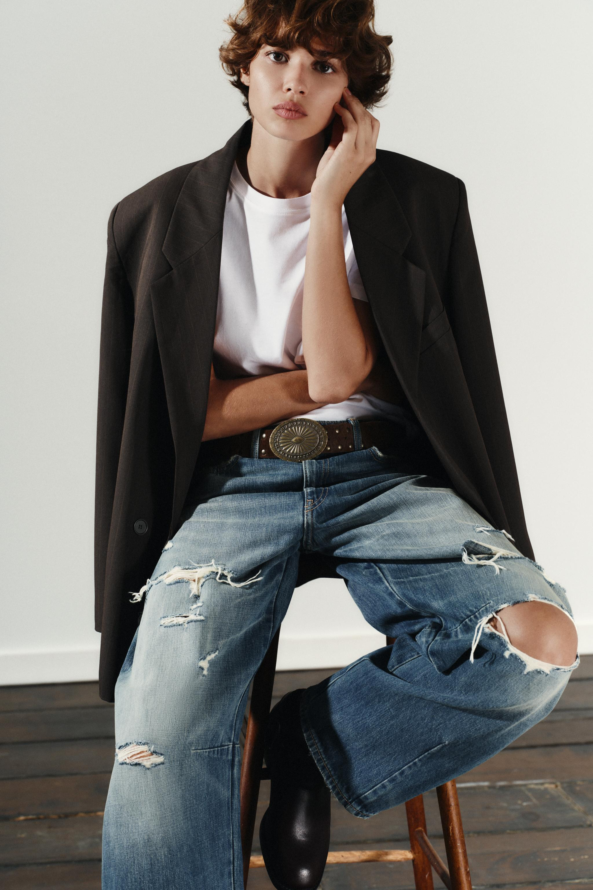 TRF MID-RISE BAGGY BALLOON JEANS | Zara US