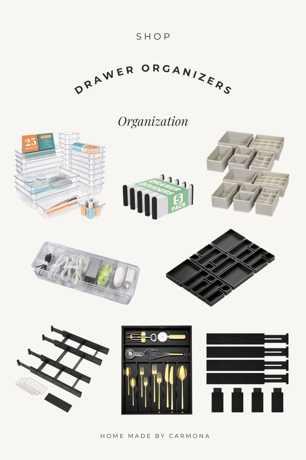 Handy drawer organizing solutions | Keep all your drawers tidy, from the kitchen spice drawer, to the dresser drawer, bathroom drawer, and beyond! 

 #LTKHome