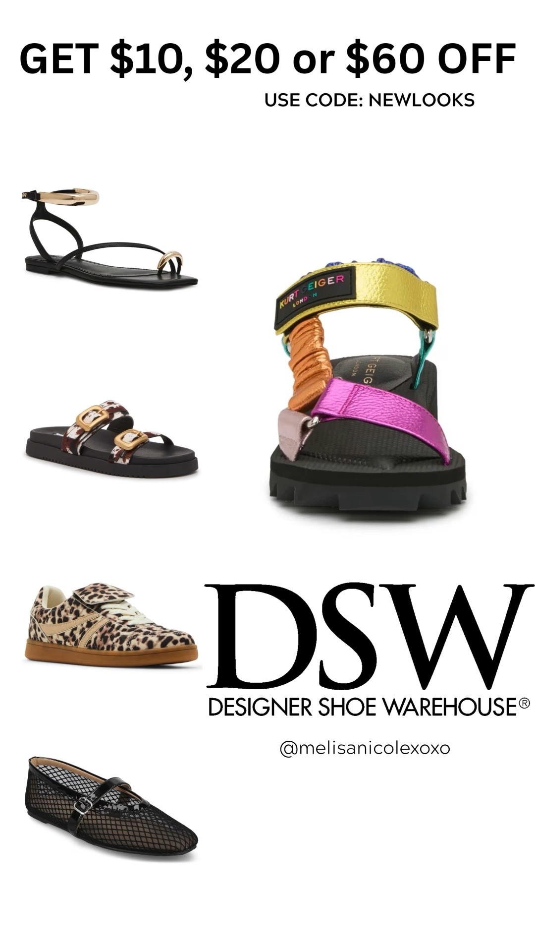 Buy more, save more. Get up to $60 off regular-price and clearance styles @DSW. Use code: NEWLOOKS

#LTKShoes 

#LTKSaleAlert #LTKSeasonal
