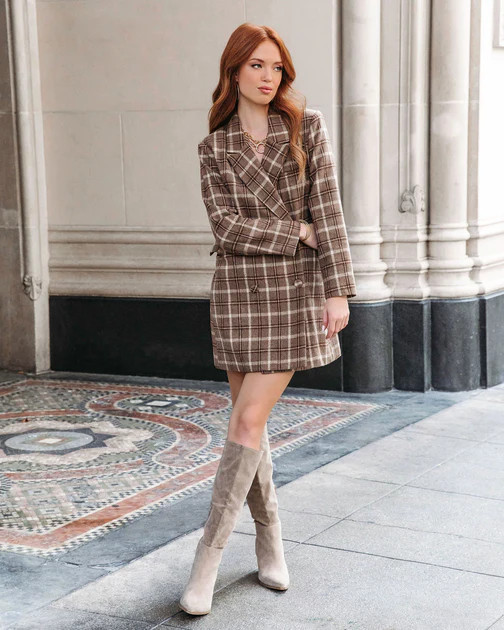 Prep Star Plaid Blazer Mini Dress - SALE | VICI