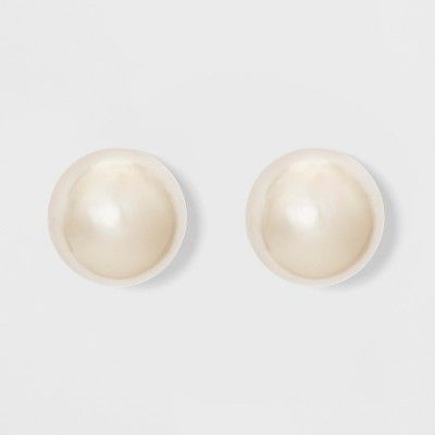 Glass Pearl Cultural Stud Earrings - A New Day™ White | Target