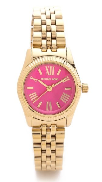 Michael Kors Preppy Chic Petite Lexington Watch - Pink/Gold | Shopbop