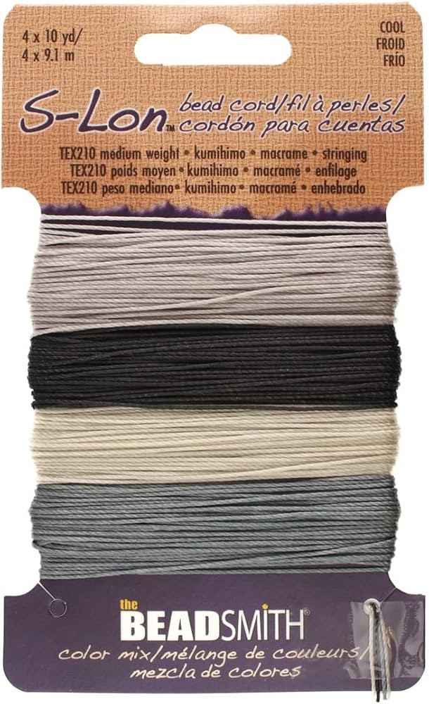 The Beadsmith S-Lon Bead Cord \u2013 .5 mm Twisted Nylon Cord for Stringing, TEX210, Cool Neutral... | Amazon (US)