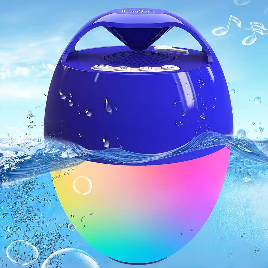 Portable Bluetooth Pool Speaker,Hot Tub Speaker with Colorful Lights,IP68 Waterproof Floating Spe... | Amazon (US)