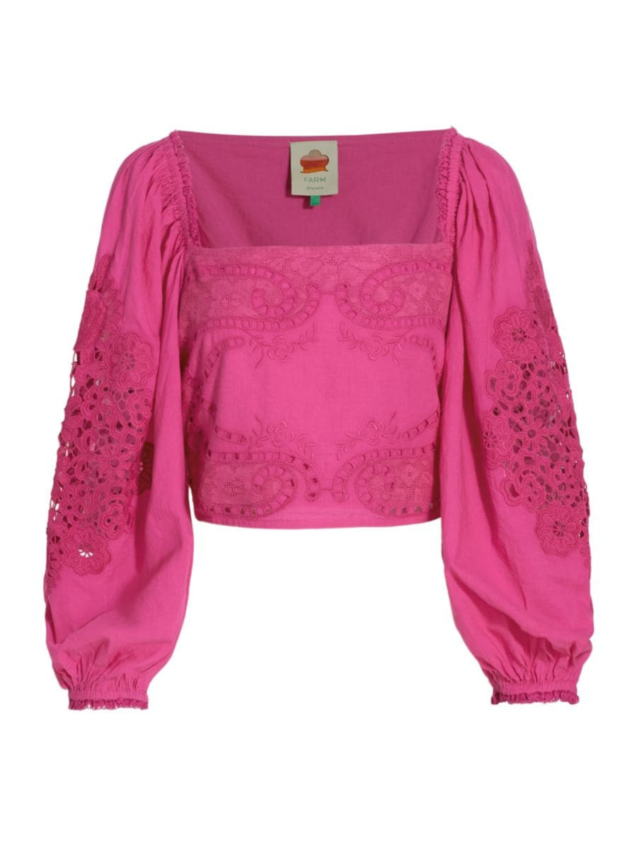 Long-Sleeve Lace Blouse | Saks Fifth Avenue