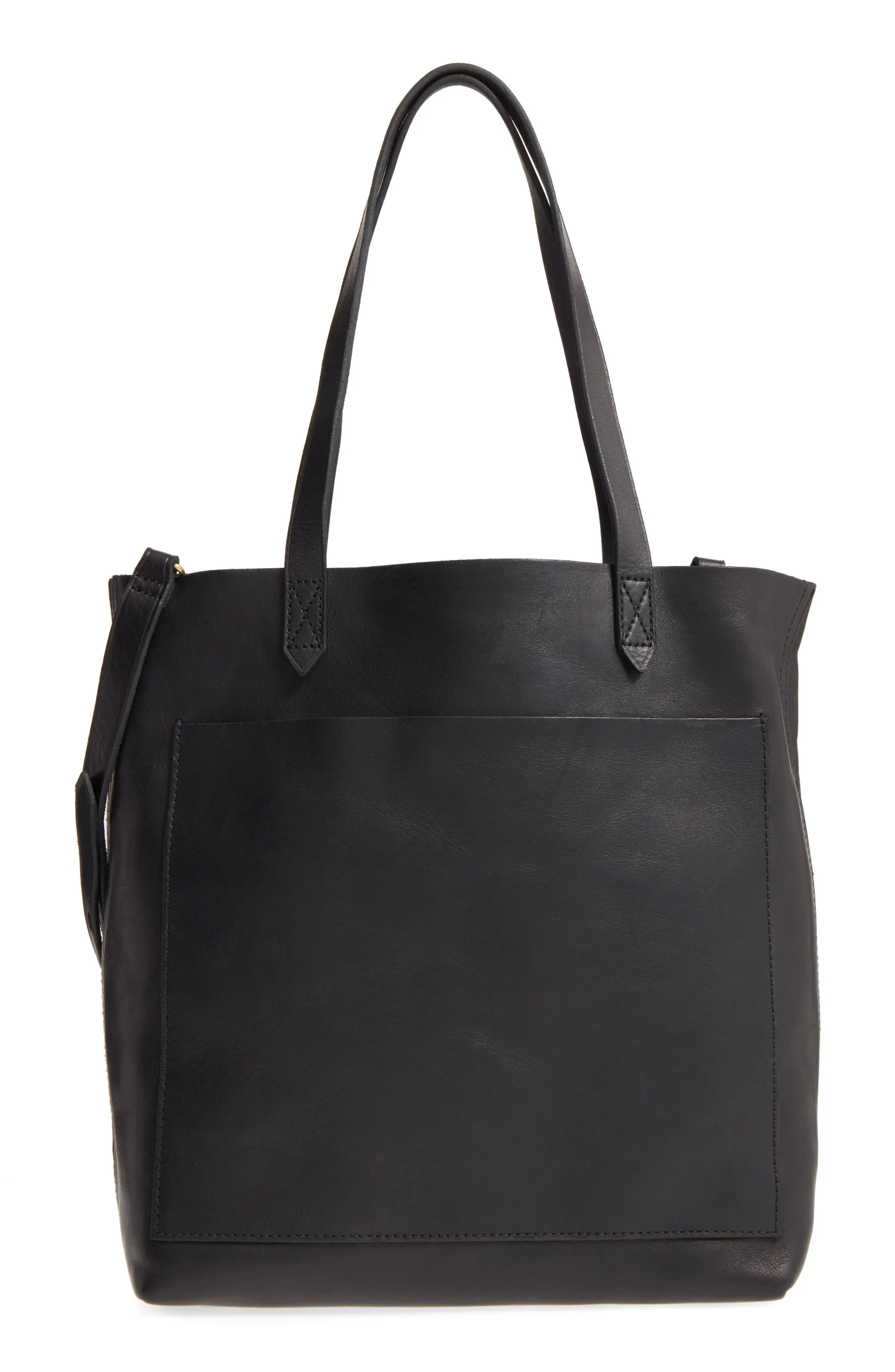 Madewell Medium Leather Transport Tote - Black | Nordstrom