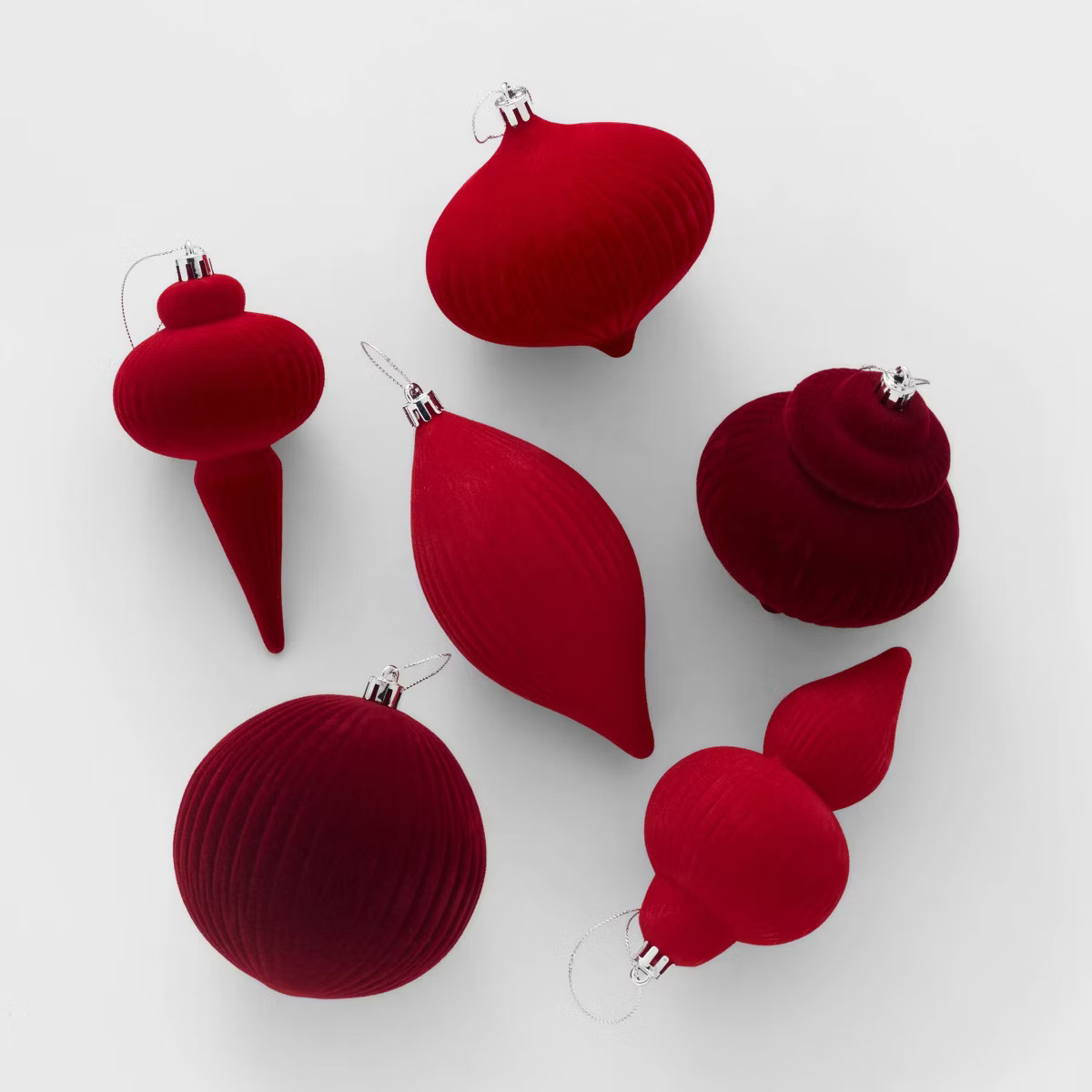 Flocked Finial Christmas Tree Ornament Set 6pc - Wondershop™ | Target