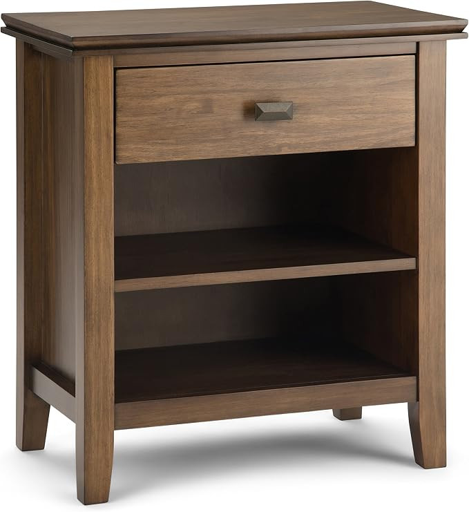 SIMPLIHOME Artisan 24 inches Wide Night Stand, Bedside table, Rustic Natural Aged Brown SOLID WOO... | Amazon (US)