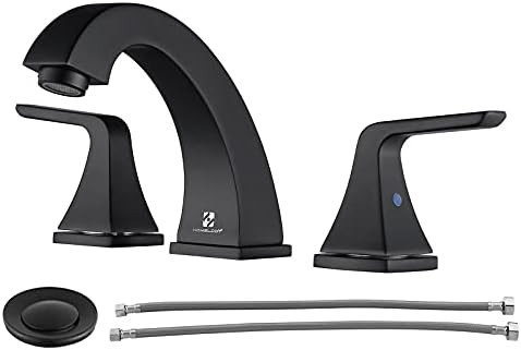 HOMELODY Matte Black Bathroom Faucet 8 Inch Widespread Bathroom Faucet for 3 Hole Bathroom Sink F... | Amazon (US)