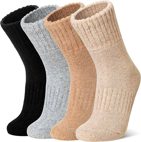 WEVIAS Kids Merino Wool Socks Hiking Ski Boot Winter Thermal Warm Toddler Boys Girls Cozy Socks 4... | Amazon (US)