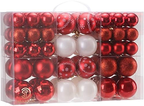 Sea Team 86 Pieces of Assorted Christmas Ball Ornaments Shatterproof Seasonal Decorative Hanging ... | Amazon (US)