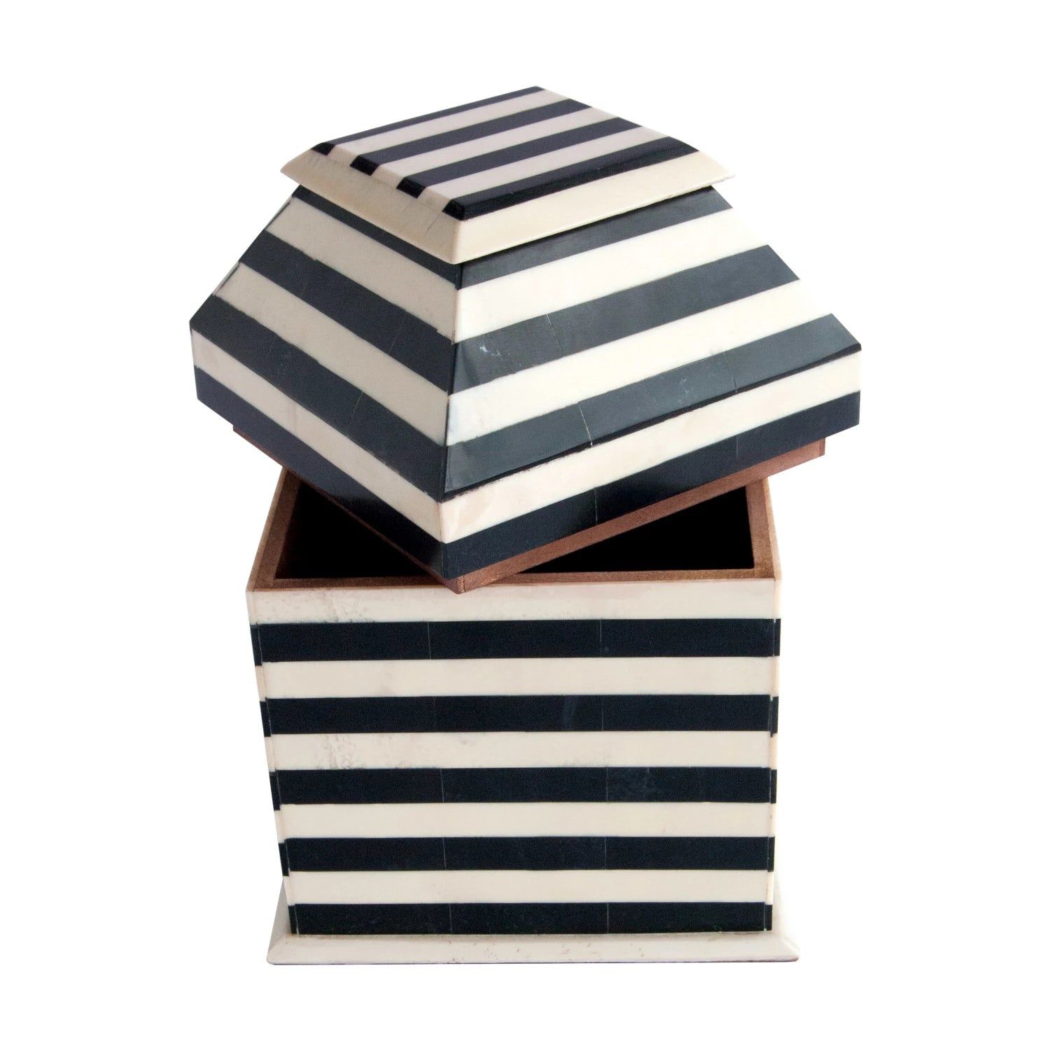 Black & Cream Striped Box | Modern Locke