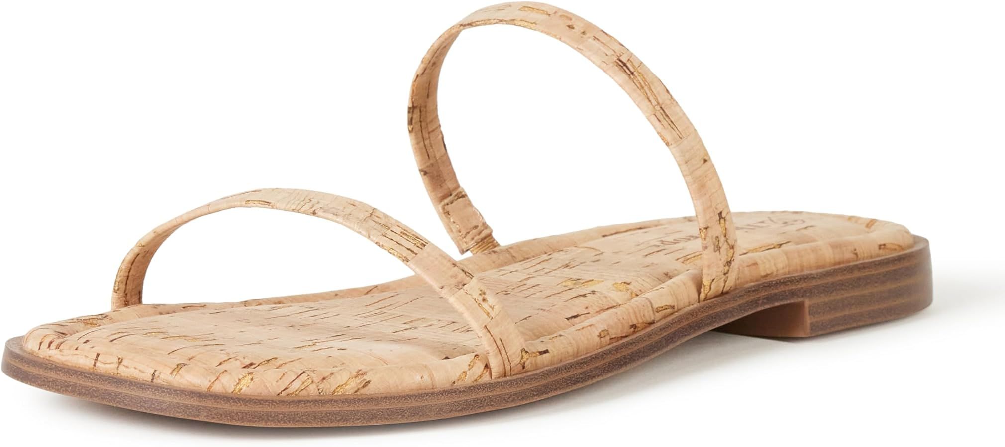 The Drop Women's Paris Square Toe Two Strap Flat Sandal | Amazon (US)