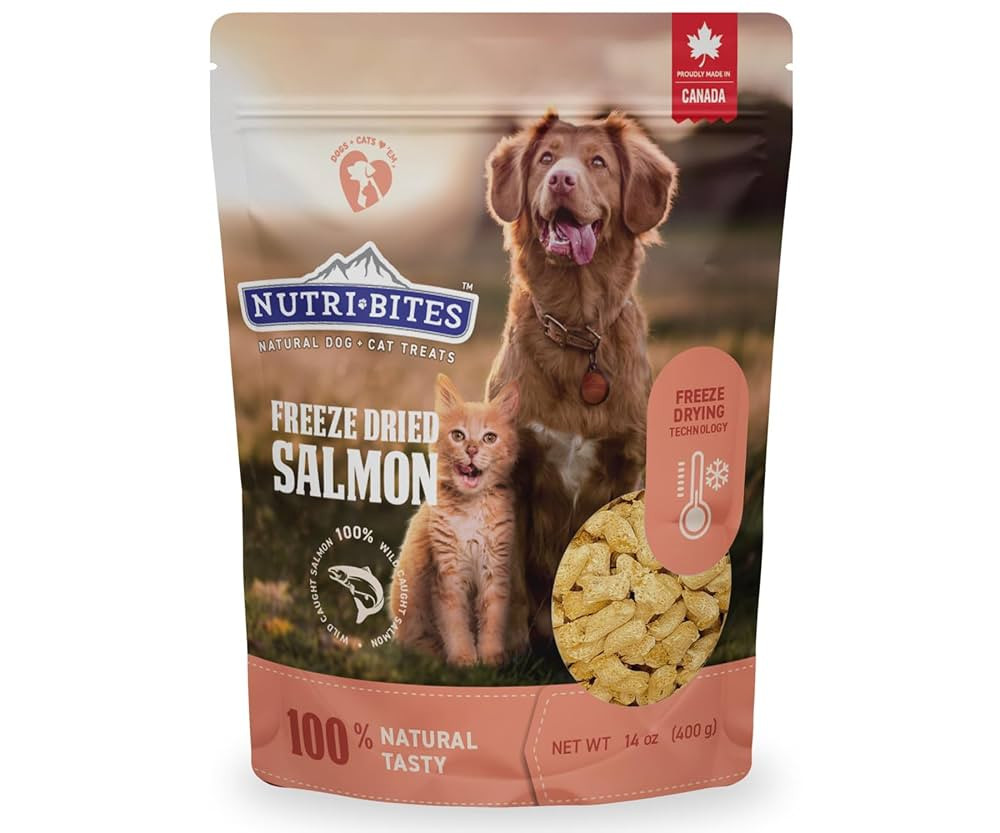Nutri Bites Freeze Dried Salmon Dog & Cat Treats | Healthy Pet Training Treats or Food Topper | A... | Amazon (US)
