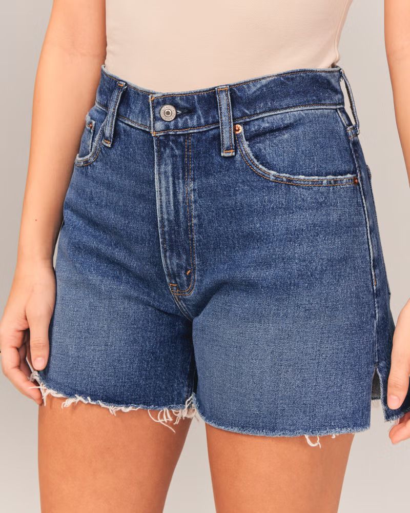 Curve Love High Rise 4 Inch Mom Short | Abercrombie & Fitch (US)