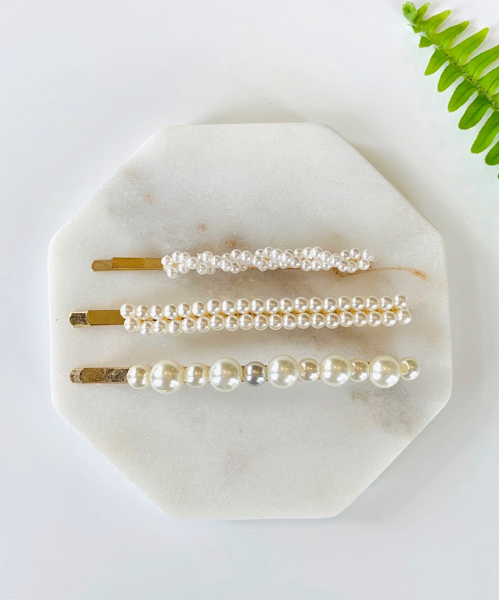 Pearl Hair Clips Pack of 3 | Zulily